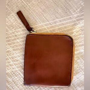 Clare v. leather brown corner zip wallet